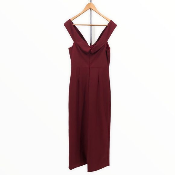 NBD x Revolve Maroon Off Shoulder Corah Gown - Picture 9 of 15